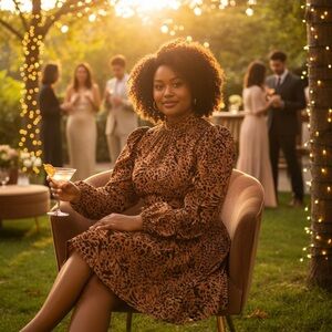 PETAL DEW animal print dress